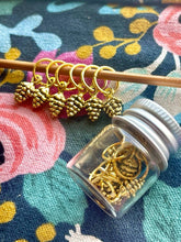 Load image into Gallery viewer, Pine Cone Stitch Markers - Gold
