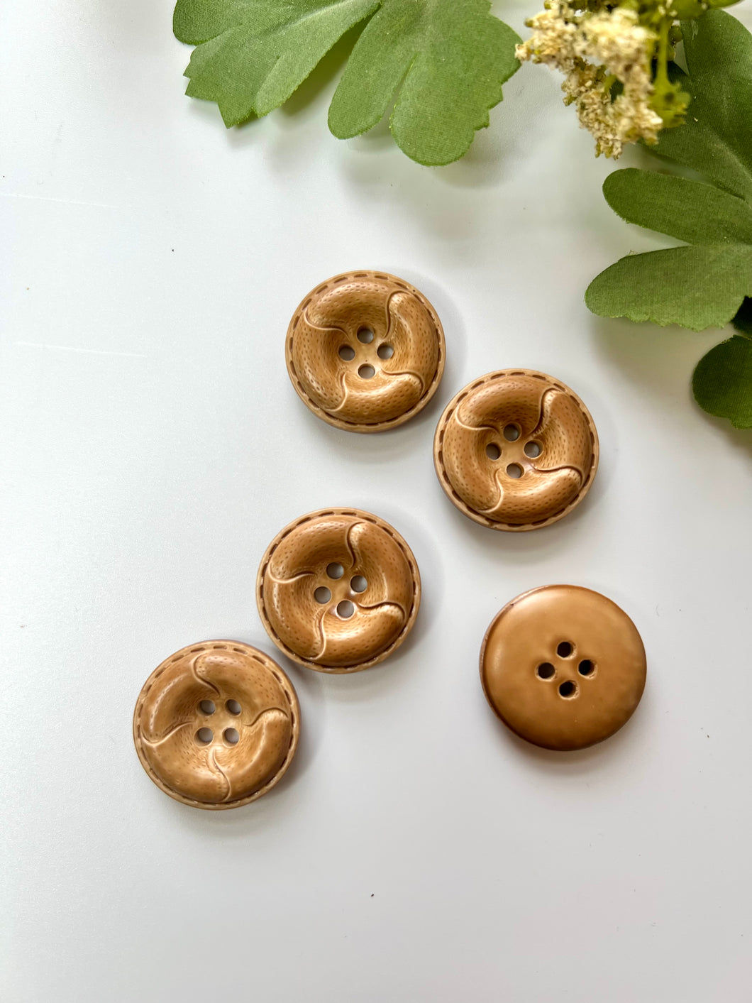 Vintage 1” Japanese Leather Buttons