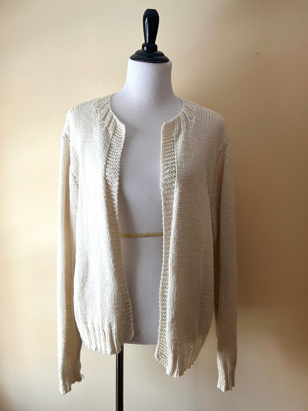 Hand Knit White Cardigan