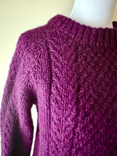 Load image into Gallery viewer, Hand-Knit Cable Sweater, Plum
