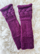 Load image into Gallery viewer, Hand-Knit Armwarmers, Plum
