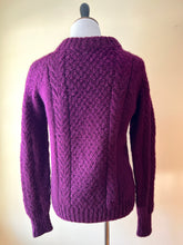 Load image into Gallery viewer, Hand-Knit Cable Sweater, Plum
