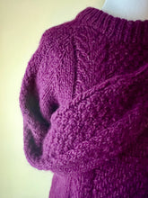 Load image into Gallery viewer, Hand-Knit Cable Sweater, Plum
