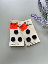 Load image into Gallery viewer, Vintage Navy Blue Buttons, Set of 6, Style 2
