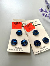 Load image into Gallery viewer, Vintage Navy Blue Buttons, Set of 6, Style 2
