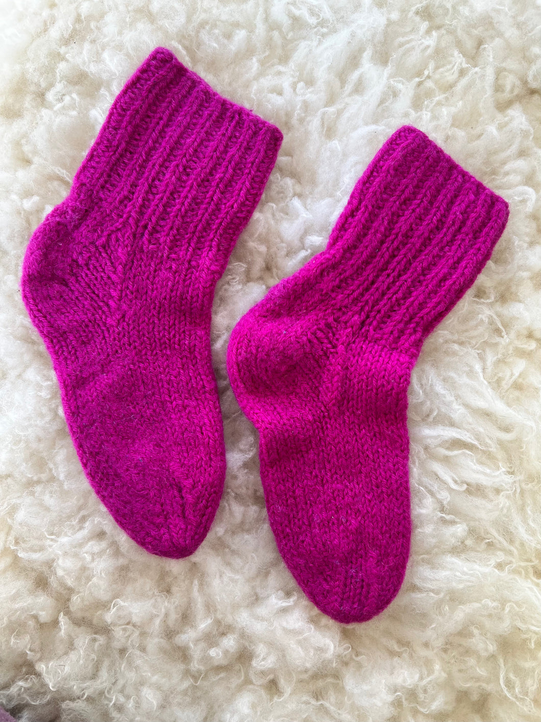 Hand-Knit Socks, Pink