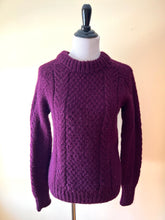 Load image into Gallery viewer, Hand-Knit Cable Sweater, Plum
