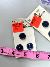 Load image into Gallery viewer, Vintage Navy Blue Buttons, Set of 6, Style 2
