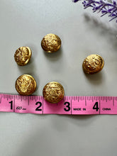 Load image into Gallery viewer, Vintage Brass Colored Metal Buttons, 5
