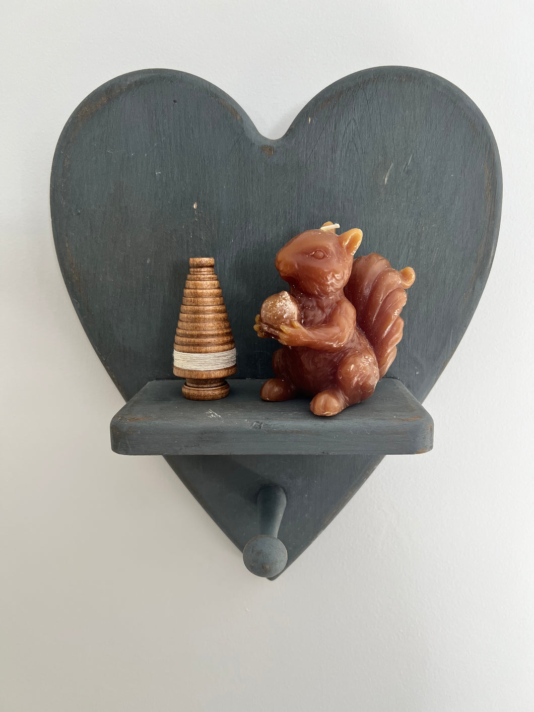 Heart-Shaped Wood Shelf, Blue