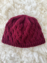 Load image into Gallery viewer, Hand-Knit Hat and Mittens Combo, Maroon
