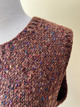 Load image into Gallery viewer, Hand Knit Wool Vest, Brown Tweed
