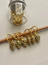 Load image into Gallery viewer, Pine Cone Stitch Markers - Gold
