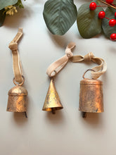 Load image into Gallery viewer, Rustic Tin Brass Finish Bells
