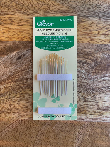 A packet of 16 Clover Gold Eye Embroidery Needles