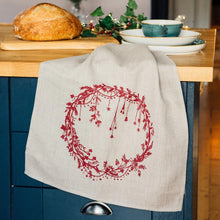 Load image into Gallery viewer, Linen Tea Towels - Wreath
