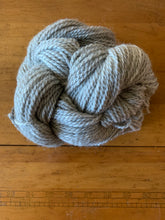 Load image into Gallery viewer, A skein of silver Romney yarn.
