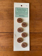Load image into Gallery viewer,  A crd of six elm wood buttons.
